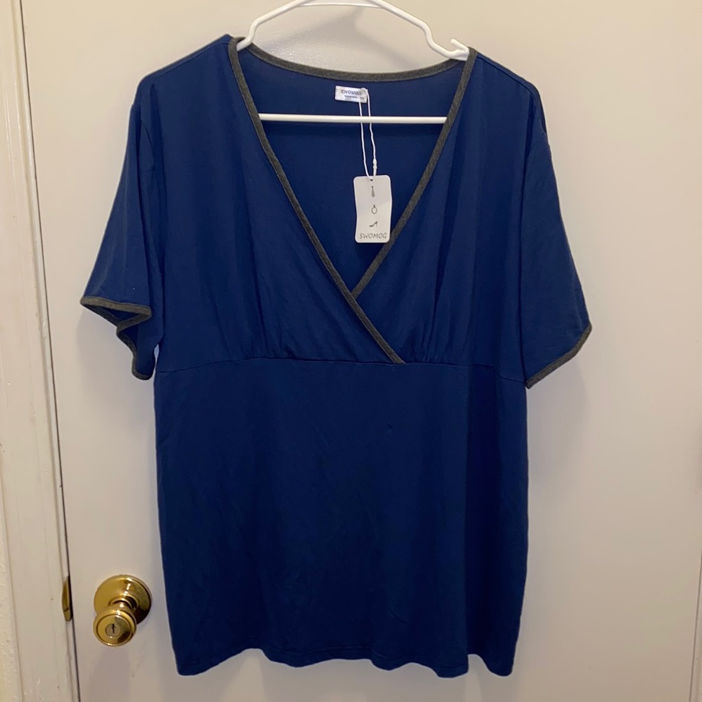 Swomog Blouse, 2X, Blue Shirt 👚
